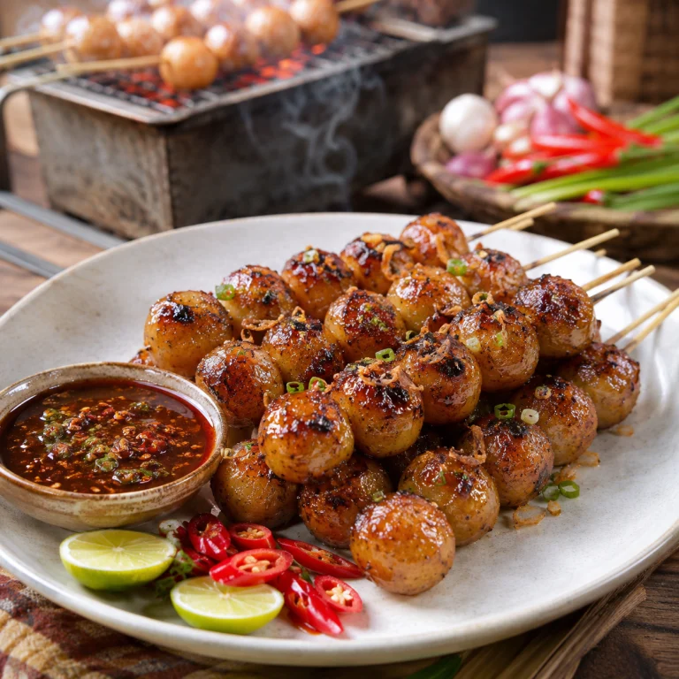 Resep dan cara membuat cilok bakar lezat dengan tekstur kenyal, bumbu manis pedas, dan permukaan kecokelatan yang menggugah selera.
